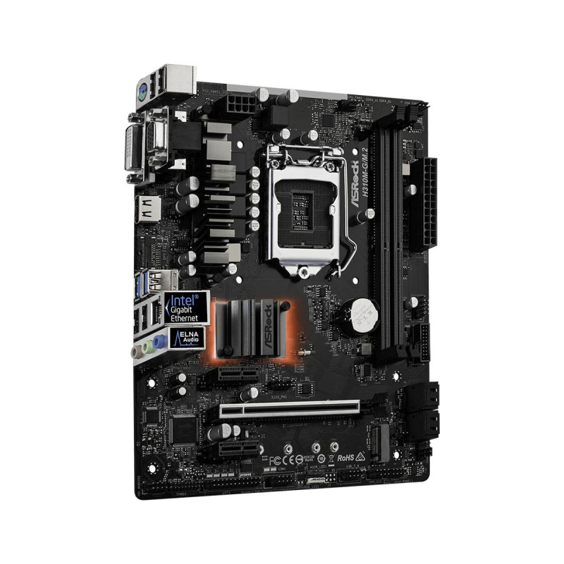 ASRock H310M-G/M.2/REF (1151/H310, 2*DDR4, 1xPCIe x16, 4xSATAIII, VGA/DVI-D/HDMI, GLan, 8ch, mATX)