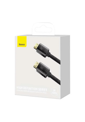 Кабель HDMI M-M, 2m, V2.1 8K,  High Definition Series (Zinc alloy) WKGQ000101 Baseus Чорний