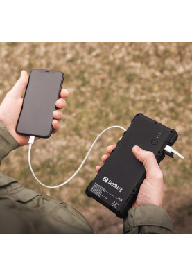УМБ сонячна Sandberg Outdoor 24000 mAh, USB, Type-C OUT QC 3.0, LED ліхтар