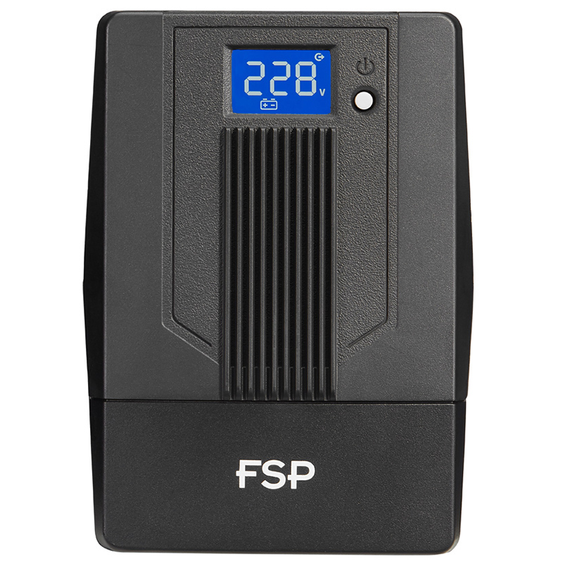 ДБЖ FSP iFP-600, 600ВА/360Вт, USB, LCD, 2хSchuko, AVR, Black