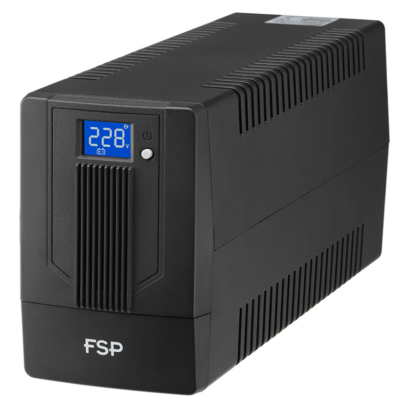 ДБЖ FSP iFP-600, 600ВА/360Вт, USB, LCD, 2хSchuko, AVR, Black