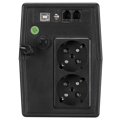 ДБЖ FSP iFP-600, 600ВА/360Вт, USB, LCD, 2хSchuko, AVR, Black