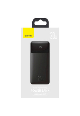 УМБ Baseus Bipow 20000mAh 20W, MicroUSB, 2xUSB,1xType-C In/Out PD,QC3.0 Black