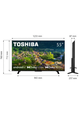 TV 55 Toshiba 55UA2363DG UHD/LED/T2/Android 11/2 x 10W/Dolby Digital/HDMI/Wi-Fi/VESA 200 x 200 M4/Bl