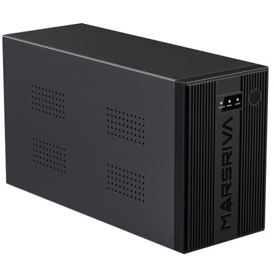ДБЖ Marsriva MR-UF2000, 2000ВА/1200Вт, Line-Interactive, LED version, 2хSchuko, 2*12V/9Ah, metal