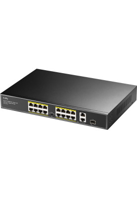 Комутатор Cudy FS1018PS1, 16 порт 10/100M PoE+ Switch with 2 Gigabit Uplink and 1 SFP Port  200W