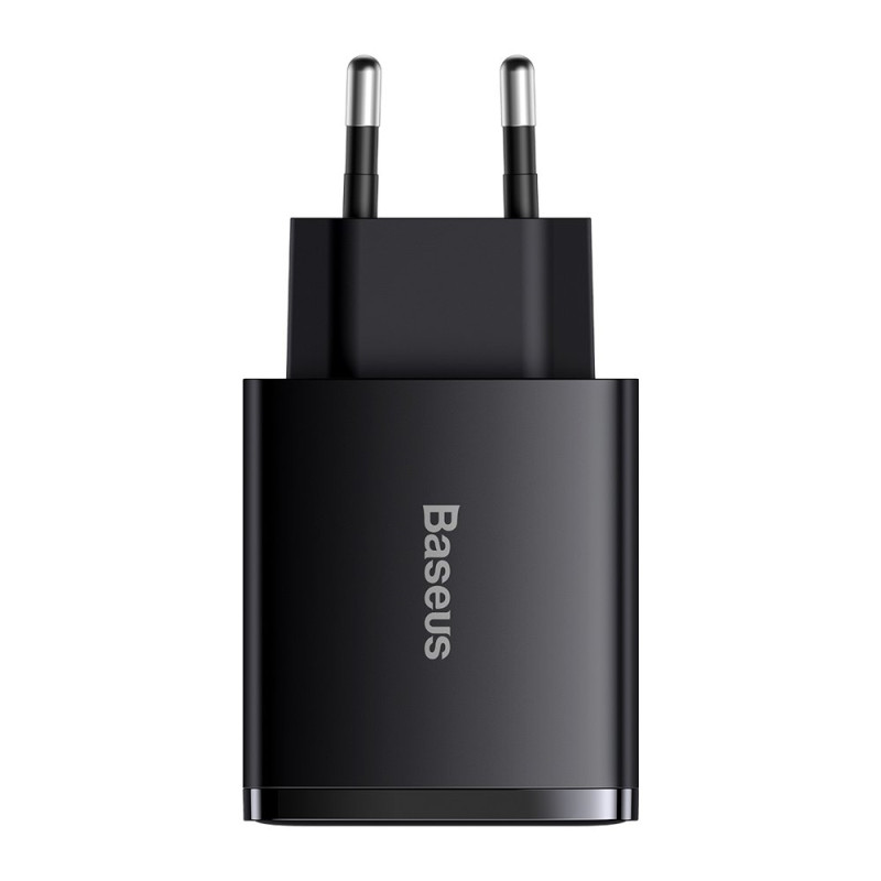 Зарядний пристрій 3xUSB 30W (USB-C+USB-A) Чорний Baseus