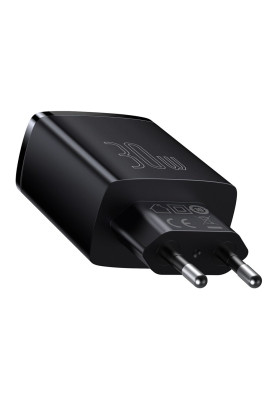 Зарядний пристрій 3xUSB 30W (USB-C+USB-A) Чорний Baseus