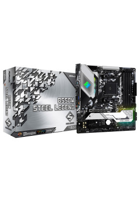 ASRock B550M STEEL LEGEND/REF (AM4/B550, 4*DDR4, 2xPCIex16, HDMI/DP, 6xSATAІІІ, 3xM.2,GLan,7.1c)