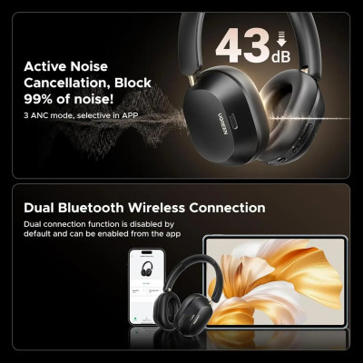 Навушники UGREEN HP203 HiTune Max5С Hybrid ANC Black Навушники UGREEN HP203 HiTune Max5С Hybrid ANC Black
