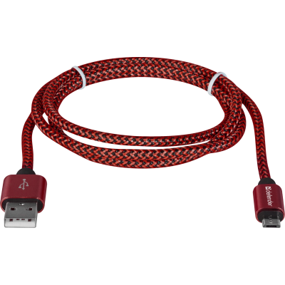 Кабель USB AM-micro BM, 1.0 м, червоний, 08-03T PRO Defender