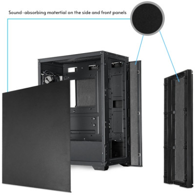 Корпус Chieftec Pro Midi Q AS-01B-OP ATX, без БР, Black