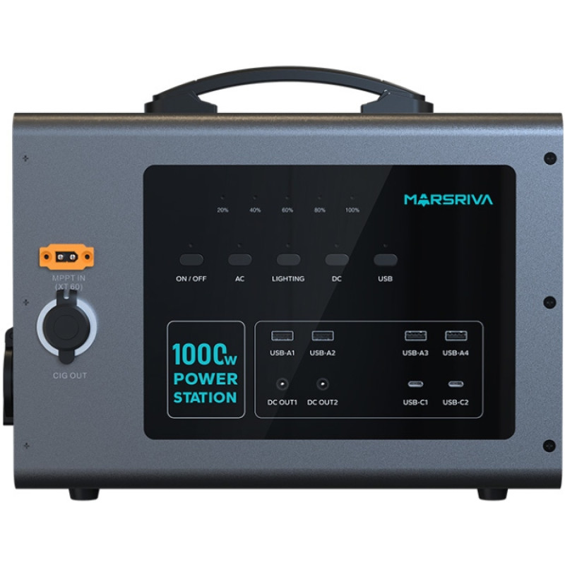 Зарядна станція Marsriva MP10 1000Вт (1008Вт/г) LiFePo4, PD 60Вт