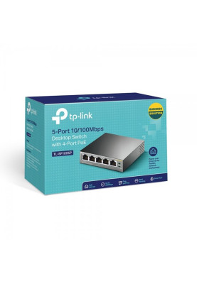 Комутатор TP-Link TL-SF1005P, 5x10/100 Fast Ethernet, FE/4xPoE 56W
