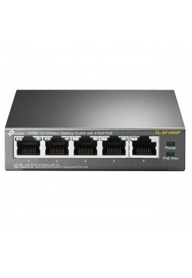Комутатор TP-Link TL-SF1005P, 5x10/100 Fast Ethernet, FE/4xPoE 56W