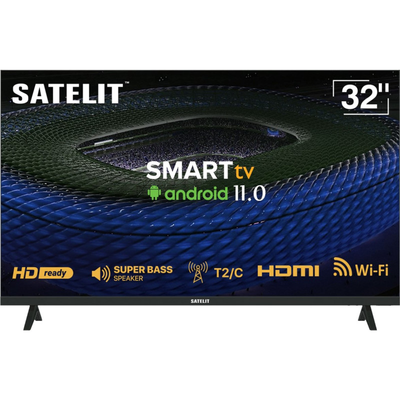 TV 32 Satelit 32H9150ST HD Ready/T2/Smart TV/Android 11/USB/Wi-Fi/Black