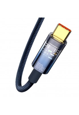 Кабель USB 2.0 AM-Type-C M, 2 м, 5A, (100W) Explorer Series Auto Power-Off CATS000303 Baseus Синій