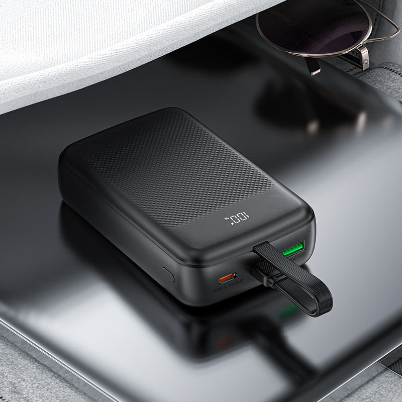 УМБ Acefast 20000mAh 22,5W PD,QC3.0 USB-A+USB-C In/Out,build-in cable M14 Black