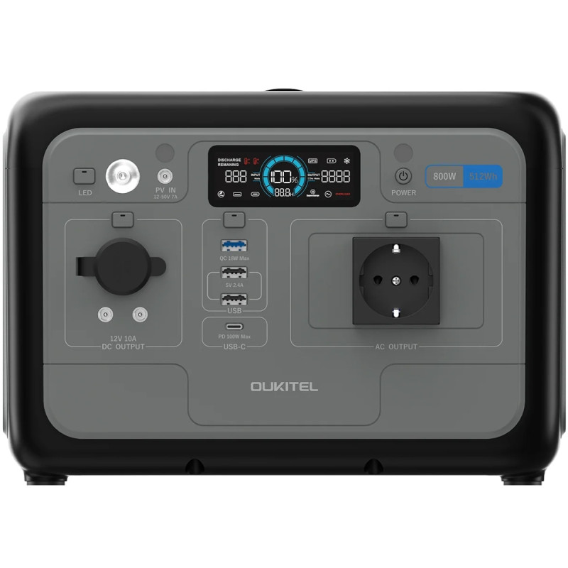 Зарядна станція Oukitel Р800 800Вт (512Вт/г) LiFePo4 UPS, MPPT, PD100 Вт