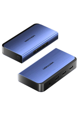 Сплітер HDMI 2.0 UHD 4K 60Hz 3D, HDCP 1x2 ports Blue Aluminum Alloy Vention