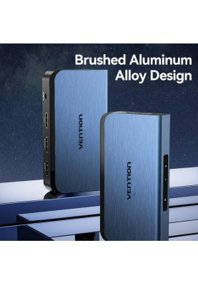 Сплітер HDMI 2.0 UHD 4K 60Hz 3D, HDCP 1x2 ports Blue Aluminum Alloy Vention