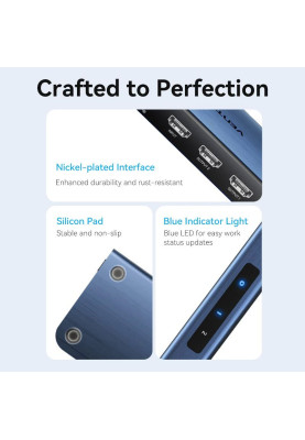 Сплітер HDMI 2.0 UHD 4K 60Hz 3D, HDCP 1x2 ports Blue Aluminum Alloy Vention