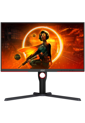 TFT 27" AOC Q27G3XMN/BK, MiniLED QHD IPS, 180Hz, 1ms, 2xHDMI, DP, HAS, Pivot, чорно-червоний