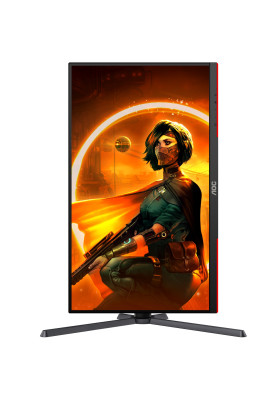 TFT 27" AOC Q27G3XMN/BK, MiniLED QHD IPS, 180Hz, 1ms, 2xHDMI, DP, HAS, Pivot, чорно-червоний