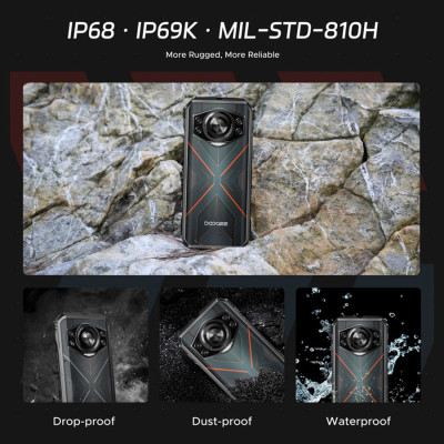 Смартфон Doogee S cyber 6.58` FHD+ /8GB/256GB/ T606 / 10800mAh / 50+16Мп NFC/IP68/IP69K Black