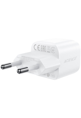 Зарядний пристрій USB-C 20W Gan A73 mini + USB-C cable Fast Charger White Acefast