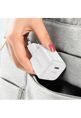 Зарядний пристрій USB-C 20W Gan A73 mini + USB-C cable Fast Charger White Acefast