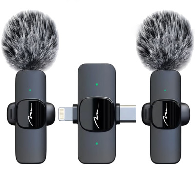Бездротовий петличний мікрофон Media-Tech USB-C/Lightning 2-Pack Micro-Mic Duo MT416  Black