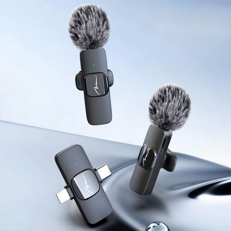 Бездротовий петличний мікрофон Media-Tech USB-C/Lightning 2-Pack Micro-Mic Duo MT416  Black