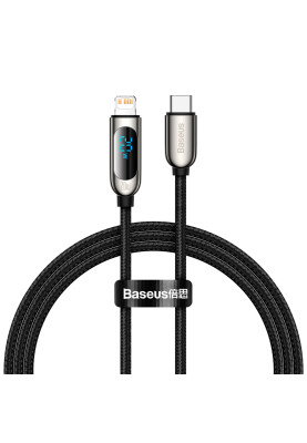 Кабель USB3.1 Type-C M-Lightning M, 1.0 м, 20W, З дисплеєм Чорний  CATLSK Baseus