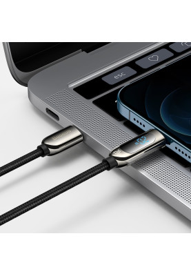 Кабель USB3.1 Type-C M-Lightning M, 1.0 м, 20W, З дисплеєм Чорний  CATLSK Baseus