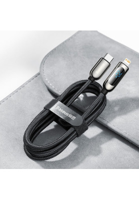 Кабель USB3.1 Type-C M-Lightning M, 1.0 м, 20W, З дисплеєм Чорний  CATLSK Baseus