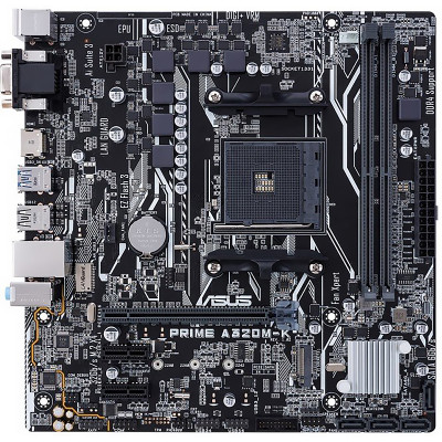 Asus PRIME A320M-K/CSM (AM4,A320, 2*DDR4, PCI-Ex16, 4SATAIII, RAID, M.2, VGA/HDMI, Glan, 6ch, mATX)