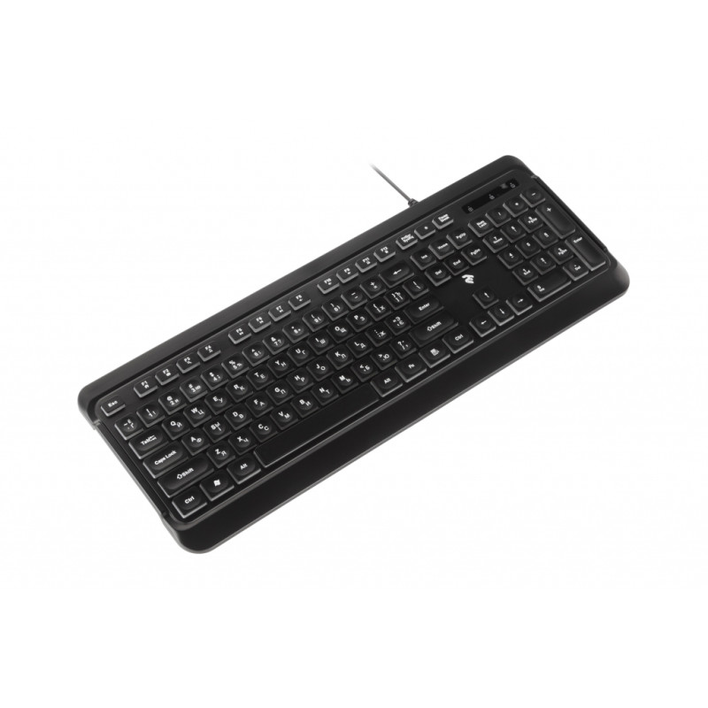 Клавіатура 2E KS120 біла підсвітка USB чорна