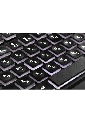 Клавіатура 2E KS120 біла підсвітка USB чорна