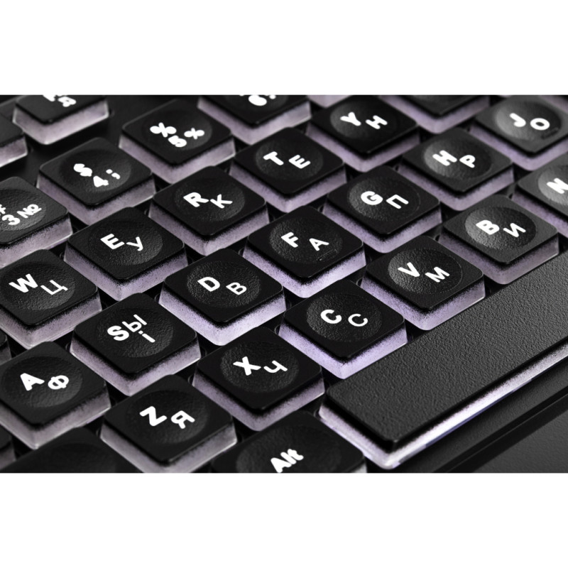 Клавіатура 2E KS120 біла підсвітка USB чорна