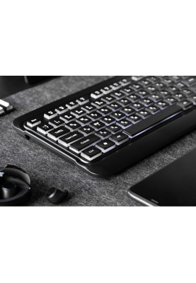 Клавіатура 2E KS120 біла підсвітка USB чорна
