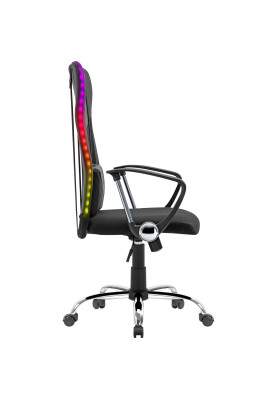 Крісло ігрове Defender Totem поліуретан 50мм,сітка, RGB, Black