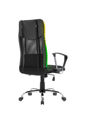 Крісло ігрове Defender Totem поліуретан 50мм,сітка, RGB, Black
