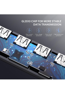 USB Hub UGREEN 4-port 15см USB 3.0 Активний, Metal Plated Shell, Ultra Slim CM219 Сірий