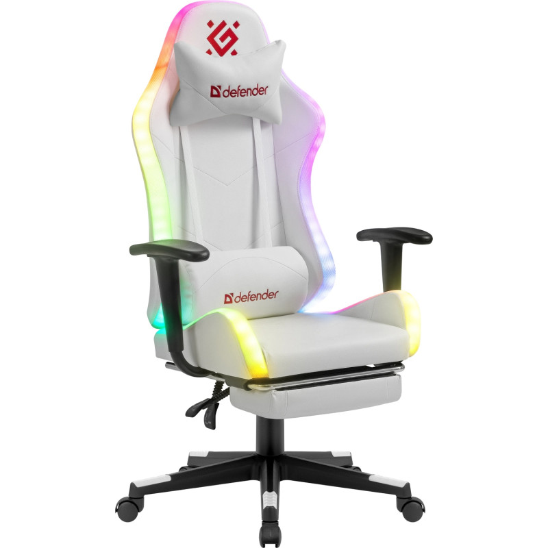Крісло ігрове Defender Watcher, 60мм, Клас 4, RGB ПУ, біле