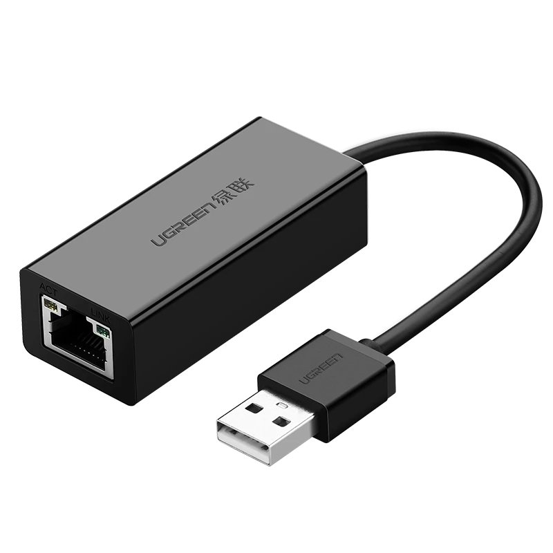 Перехідник USB 2.0 Type-A --> Ethernet RJ45 100Mb CR110 UGREEN чорний