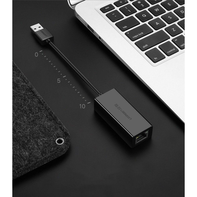 Перехідник USB 2.0 Type-A --> Ethernet RJ45 100Mb CR110 UGREEN чорний