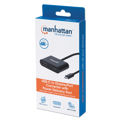 Док-станція USB3.1 Type-C --> DisplayPort(Thunderbolt 3)/PD 60W/Black Manhattan