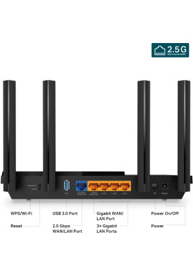 Маршрутизатор TP-Link Archer AX55 Pro AX3000, 3xGE LAN, 1xGE WAN/LAN, 1x2.5GE WAN/LAN, 1xUSB 3.0, ME