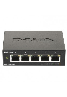 Комутатор D-Link DGS-1100-05V2 (5-port Gigabit) EasySmart